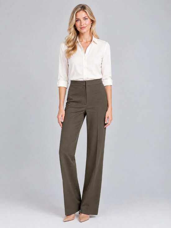 H&M Pants - 2/$30 H&M Tailored High Waisted Wide Leg Work Pant Taupe Brown 6 #A4495